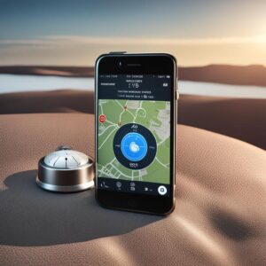 GPS tracking device with map application showing real-time location.