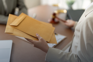 Process server delivering important legal documents in a law firm - Headley Legal Support